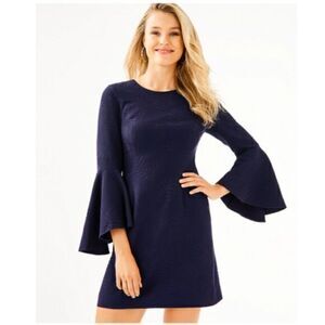 LILLY PULITZER NWT True Navy Fern Pucker Jacquard Mini Dress US 6
